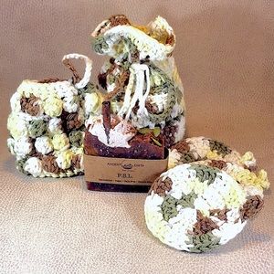 Handmade Crochet Cotton Spa Set, Travel Set